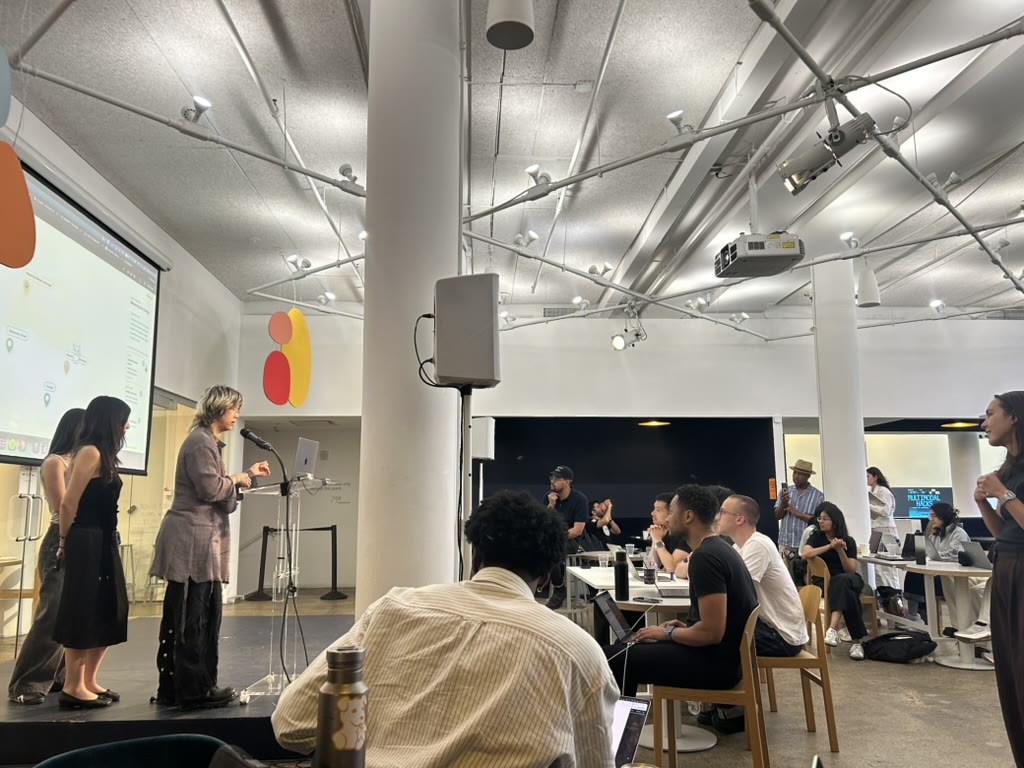 A speaker presents to the room